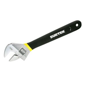 Llave ajustable cromada con mango Rubber grip de plastisol 6"