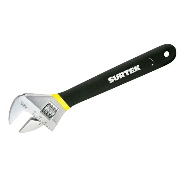 Llave ajustable cromada con mango Rubber grip de plastisol 6"