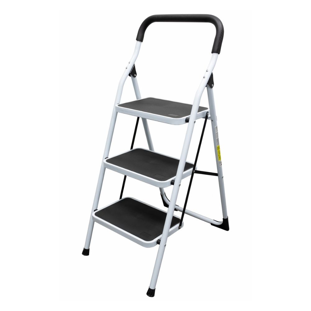 Escalera plegables tipo taburete de acero con 3 peldaños Surtek