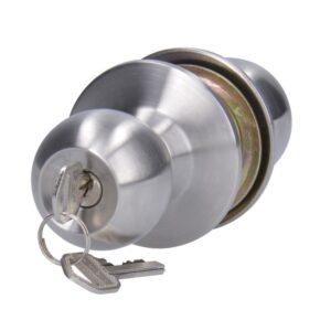 Pomo cilíndrico bola para constructora función entrada, acero inoxidable, llave std, caja Prolok