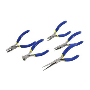 Juego de mini pinzas con mango de vinil para electrónica, 5 piezas Foy