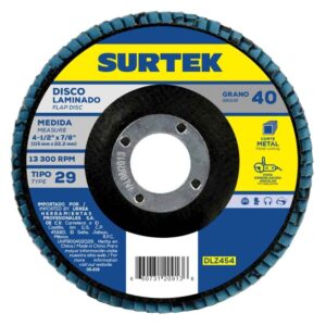 Disco laminado tipo 29 grano 80, 4-1/2" Surtek