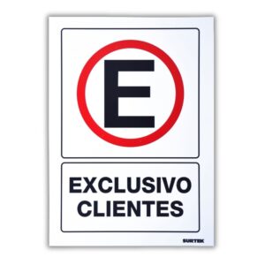 Señal "Exclusivo clientes" Surtek