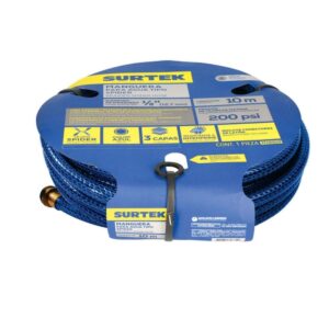 Manguera para jardín tejido spider con conector metálico 1/2", 25 m Surtek