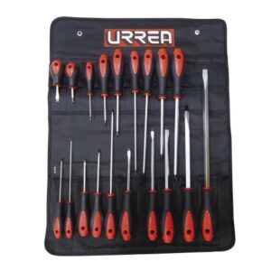 Juego de destornilladores con mango bimaterial combinados, 19 piezas en estuche Urrea