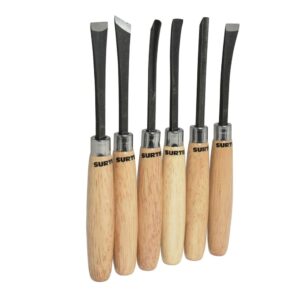 Juego de gurbias manuales con mango de madera, 6 piezas Surtek