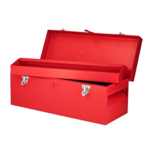 Caja portaherramientas métalica con asa plástica color rojo 20" x 7" x 7" Urrea