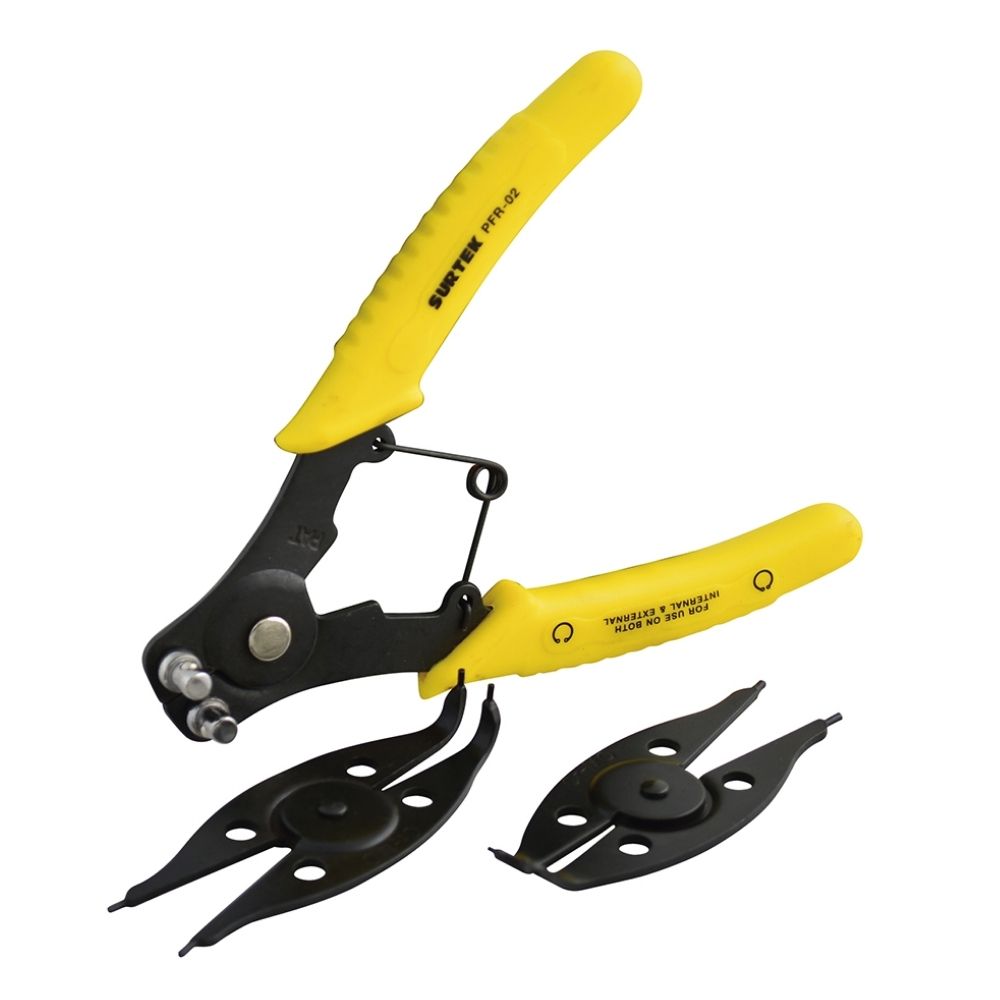 Pinza para anillos de retención con cabeza intercambiable, 3 piezas Surtek