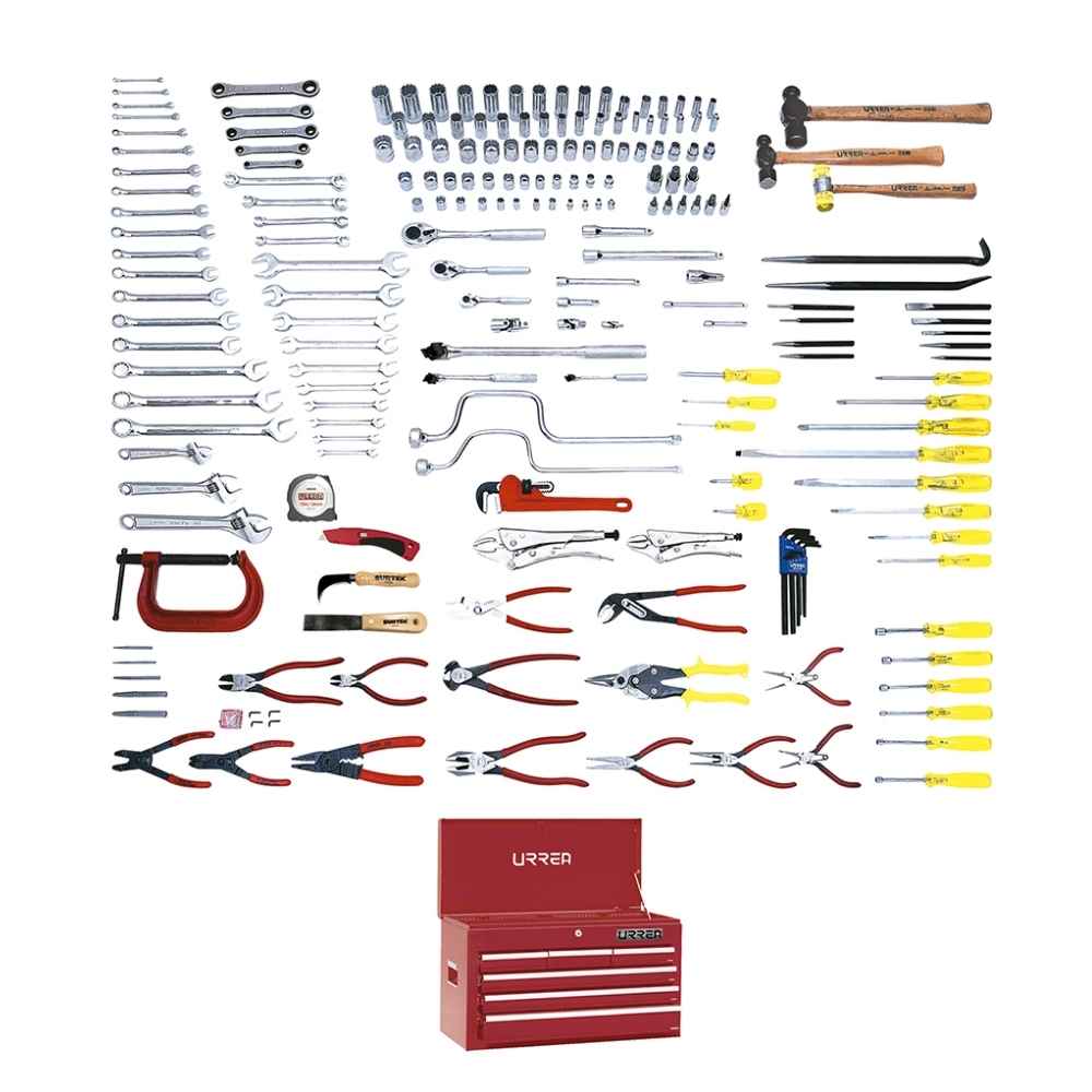 Juego intermedio industrial métrico 202 piezas, sin gabinete Urrea
