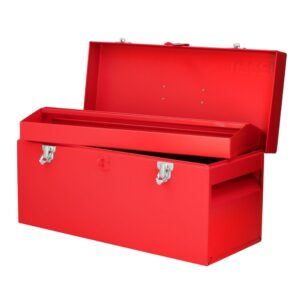 Caja portaherramientas métalica con asa plástica color rojo 20" x 8" x 9" Urrea