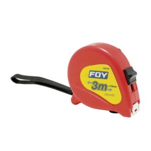 Flexómetro con carcasa de plástico rojo 3 m x 1/2" Foy