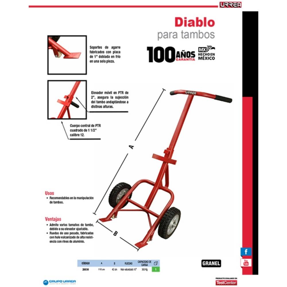Diablo para tambos capacidad 300 kg Urrea - Imagen 2