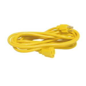 Extensión eléctrica uso rudo aterrizada color amarillo, 10 m Surtek
