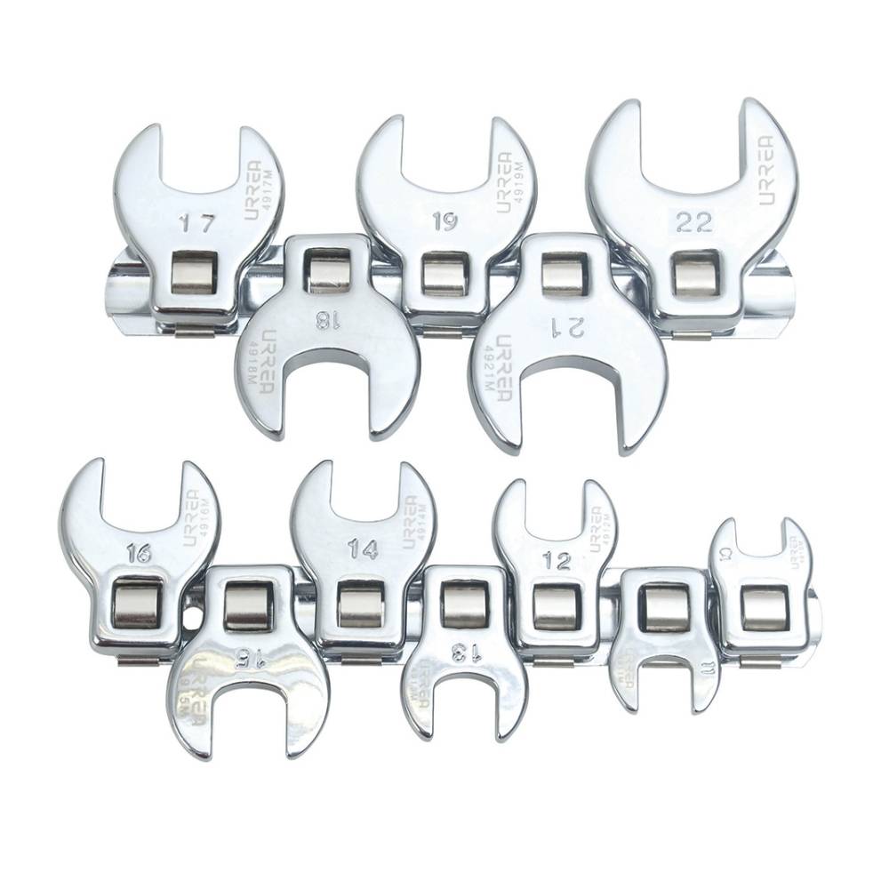 Juego de llaves pata de cuervo cuadro de 3/8", métricas, 12 piezas Urrea