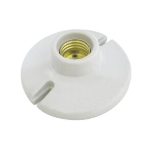 Portalámpara redonda de porcelana para techo 3", color blanco Surtek