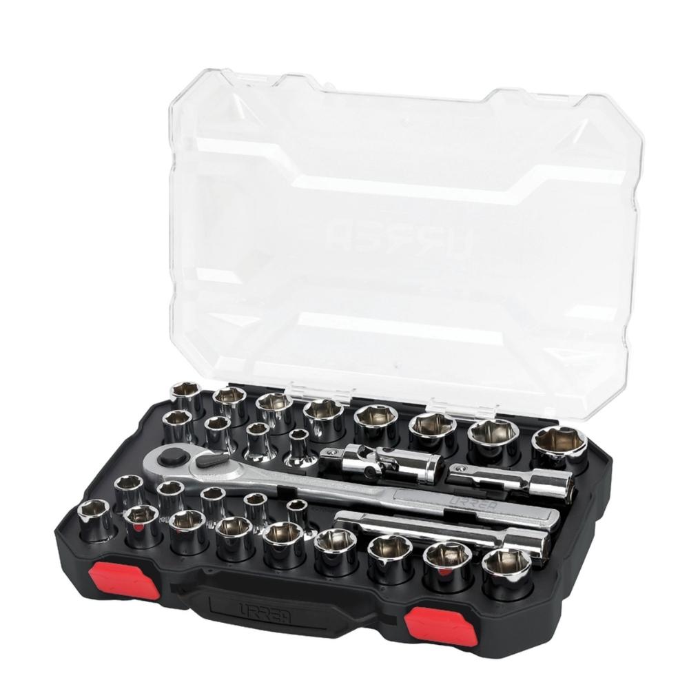 Juego de dados y accesorios cuadro de 1/2" combinado, 30 piezas Urrea - Imagen 2