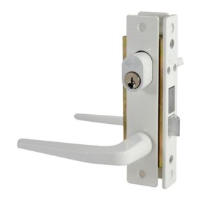 Cerradura clásica para puerta de aluminio función doble, blanco, llave estándar Lock