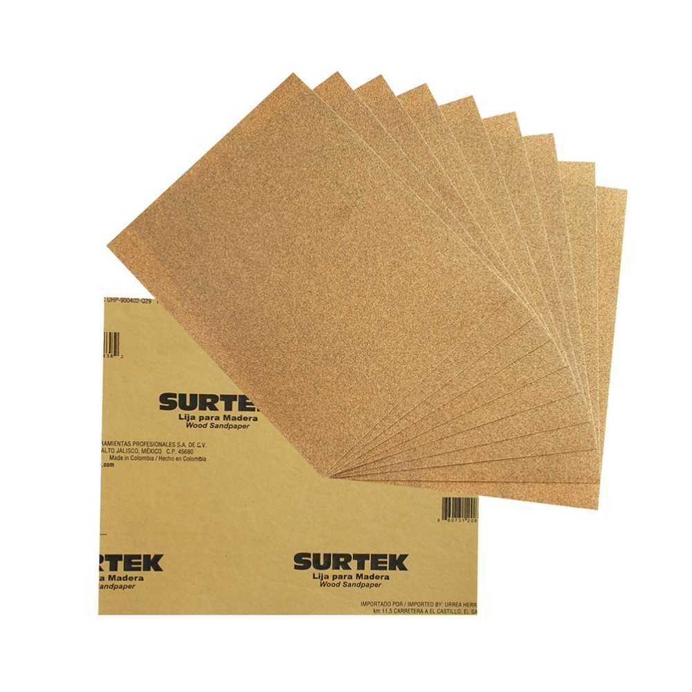 Lija panel cabinet para madera, grano 120 Surtek