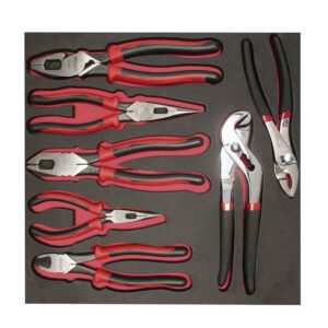 Juego de pinzas bimaterial 7 piezas, charola CH212-C Urrea