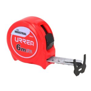 Flexómetro con carcasa de plástico 6 m x 25 mm en blíster Urrea