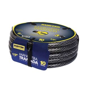 Manguera para jardín tramada gris con conector plásticos 1/2", 10 m Surtek