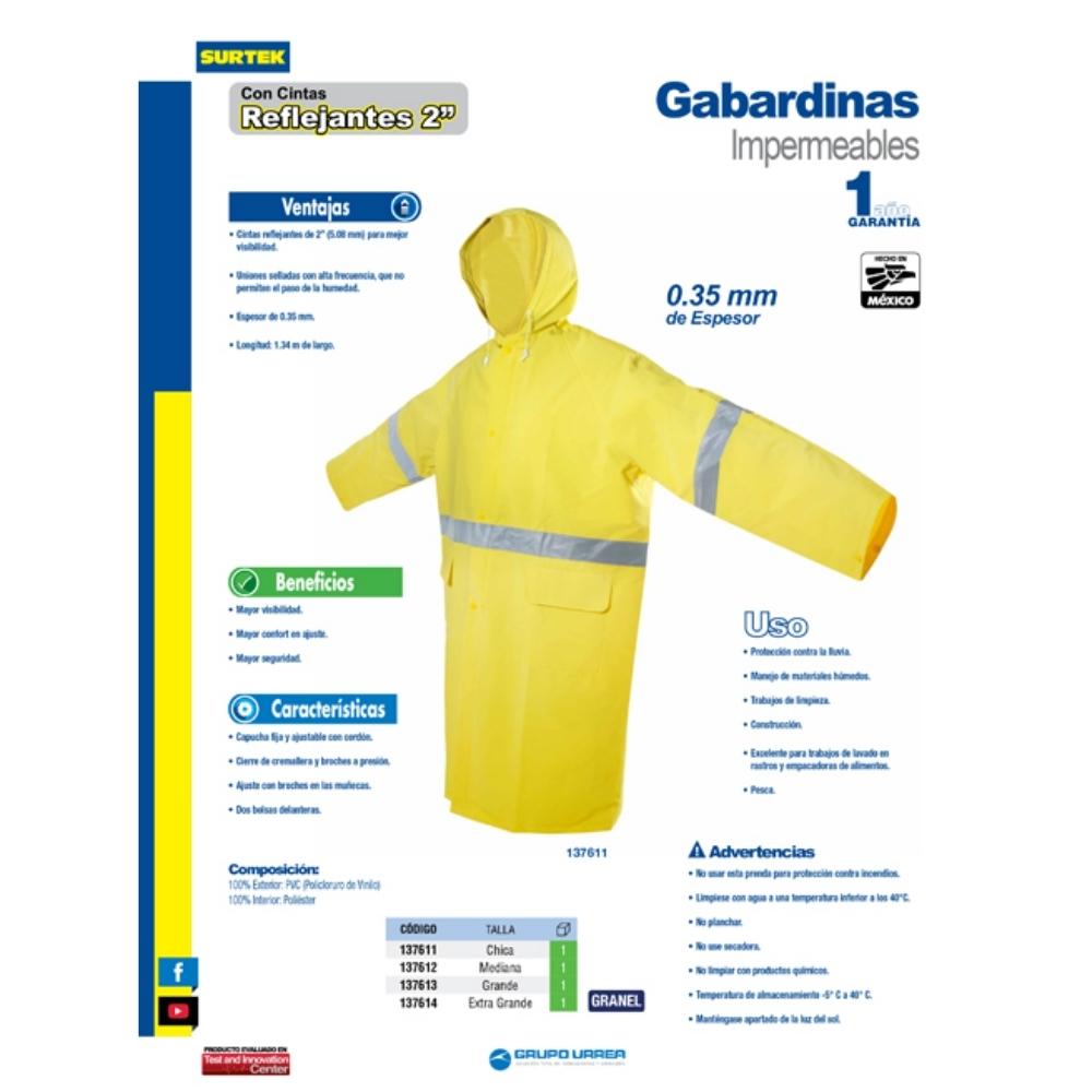Gabardina impermeable con cintas reflejantes G Surtek - Imagen 2