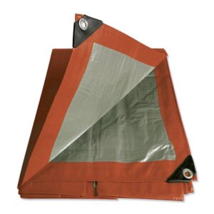 Lona de polietileno color rojo con fondo plata, 5 x 6 m Foy