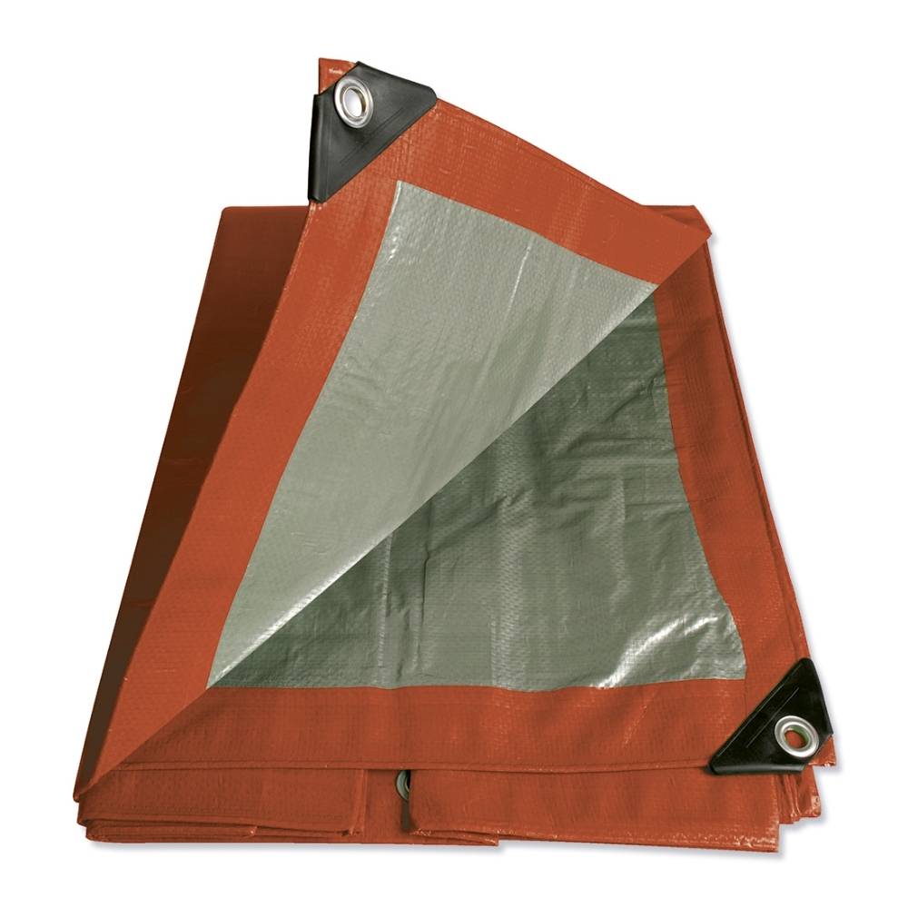 Lona de polietileno color rojo con fondo plata, 5 x 6 m Foy