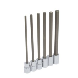 Juego de dados punta hexagonal extra larga cuadro de 3/8", métricos, 6 piezas Urrea