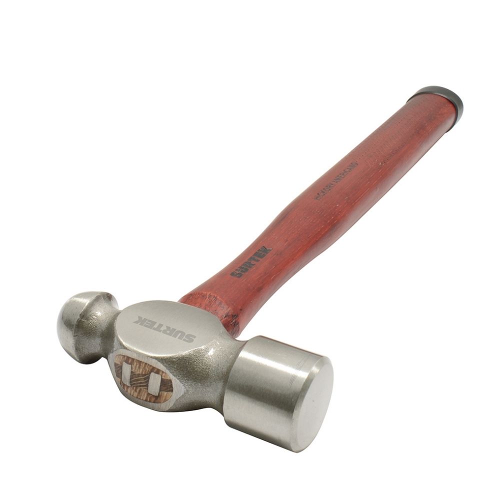 Martillo de bola pulido con mango de madera de 13", 8 oz Surtek