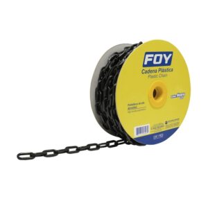 Cadena plástica calibre 8 mm de 25 m, color negro Foy