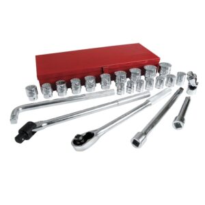 Juego de dados y accesorios cuadro de 3/4" en pulgadas, 24 piezas Urrea