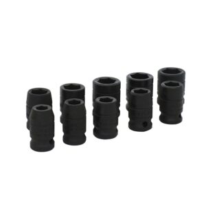 Juego de dados de impacto cuadro de 1/2", 6 puntas, métricos, 10 piezas Urrea