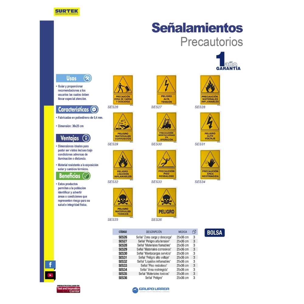 Señal "Precaución zona de carga y descarga" Surtek - Imagen 2