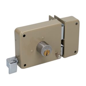 Cerradura de sobreponer función instala fácil, derecha, llave estándar, blíster Lock