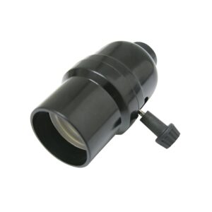 Portalámpara con apagador tipo llave, color negro Surtek