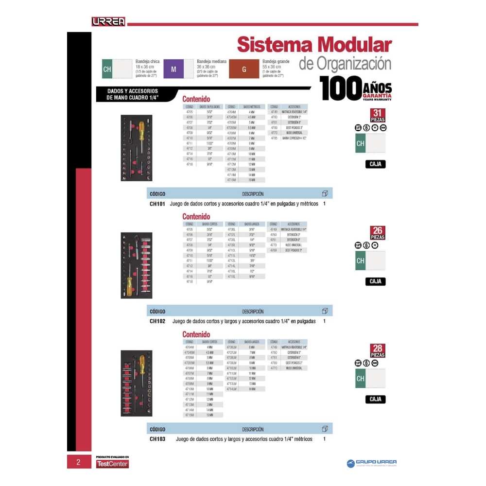 Juego de destornilladores con mango bimaterial varias puntas 19 piezas, CH307-C Urrea - Imagen 2