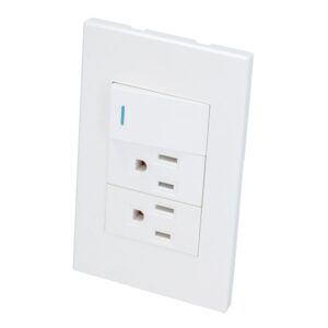 Placa 1 Interruptor 2 contactos 1/3, línea Premium, color blanco Surtek