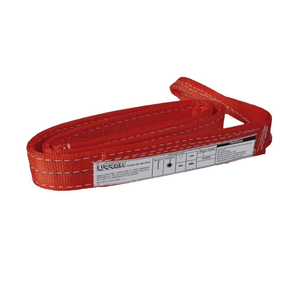 Eslinga de poliéster plana tipo ojo-ojo reforzada 4" x 5 m, 4 capas Urrea