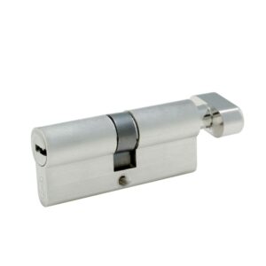 Cilindro europeo 70 mm función sencilla, níquel satinado, llave de puntos, en caja Lock