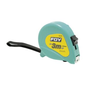 Flexómetro con carcasa de plástico turquesa 3 m x 1/2" Foy