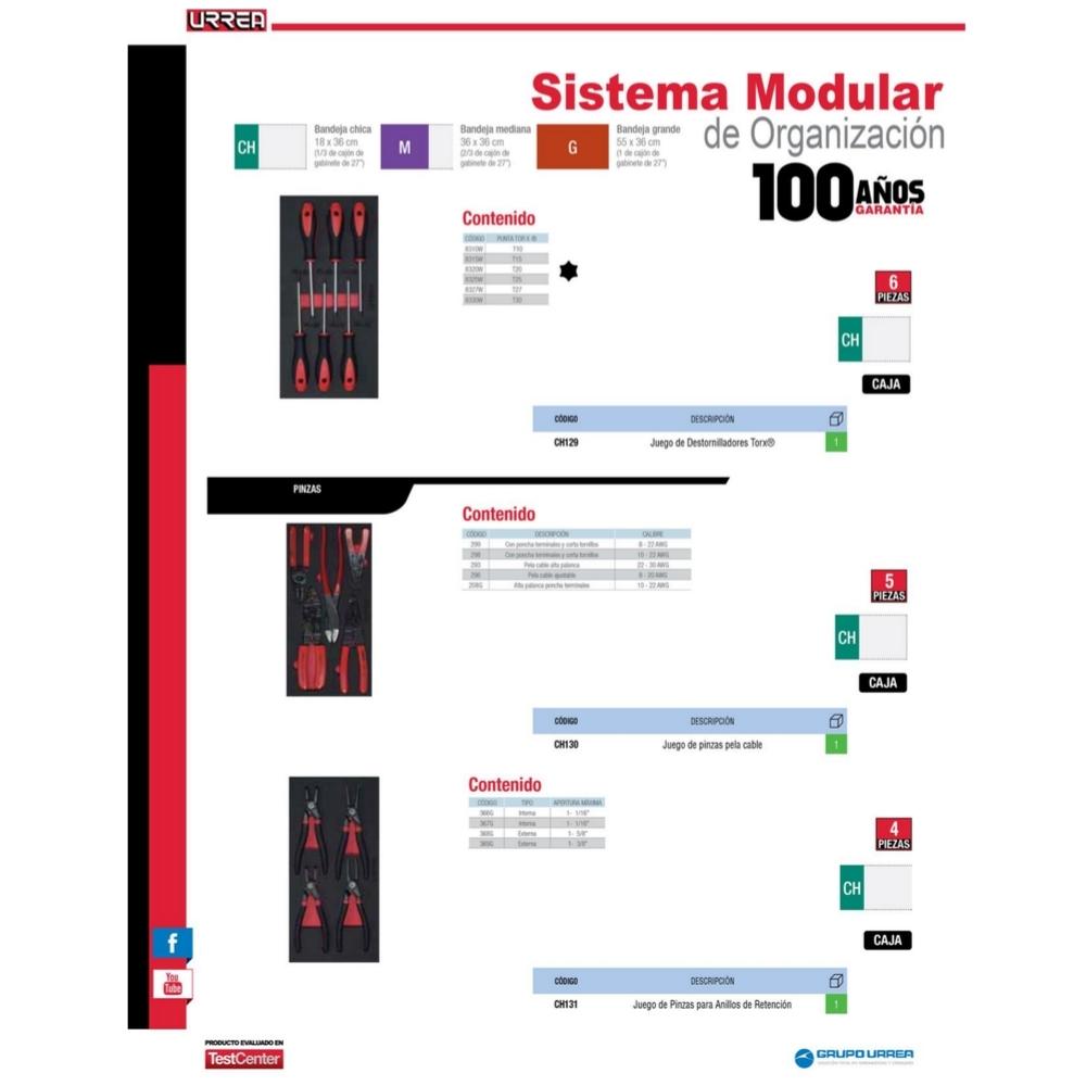 Juego de destornilladores con mango bimaterial punta Torx 6 piezas, CH129-C Urrea - Imagen 2