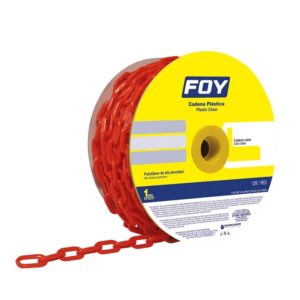 Cadena plástica calibre 3 mm de 50 m, color rojo Foy