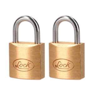 Juego de candados de latón cortos 20 mm, llave estándar, 2 piezas Lock
