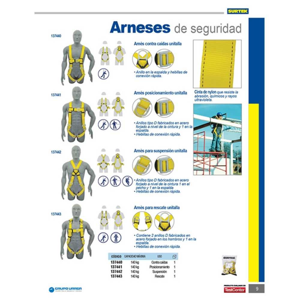 Arnés de seguridad contra caídas, unitalla Surtek - Imagen 2