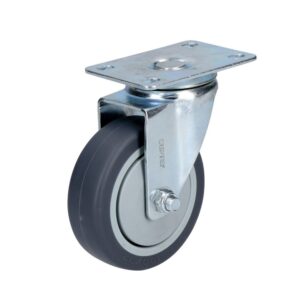 Rodaja de TPR gris giratoria 4" Surtek