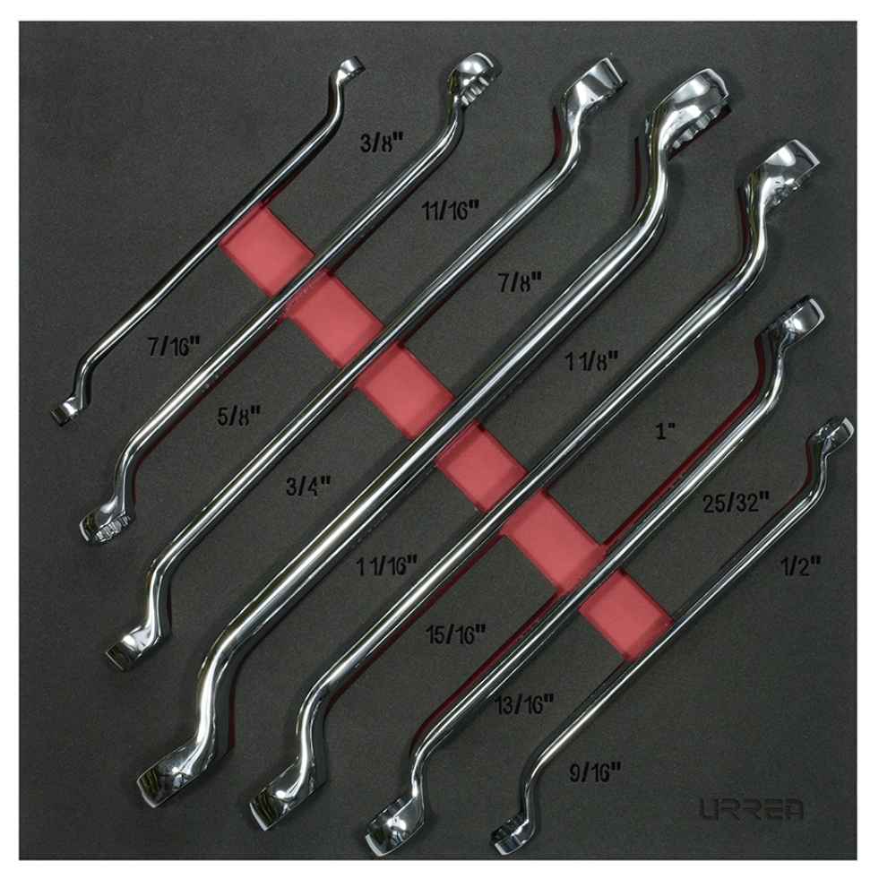 Juego de llaves de estrías 45° en pulgadas 7 piezas, CH213-C Urrea