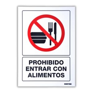 Señal "Prohibido entrar con alimentos" Surtek (copia)