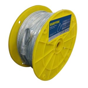 Cable de acero con guardacabo 1/4" x 76 m construcción de 7 x 19 Surtek