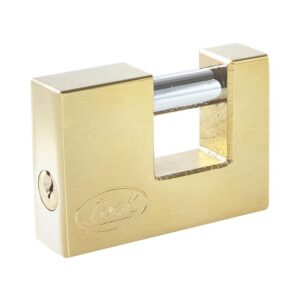 Candado de acero para cortina metálica 75 mm, latón brillante, llave estándar Lock